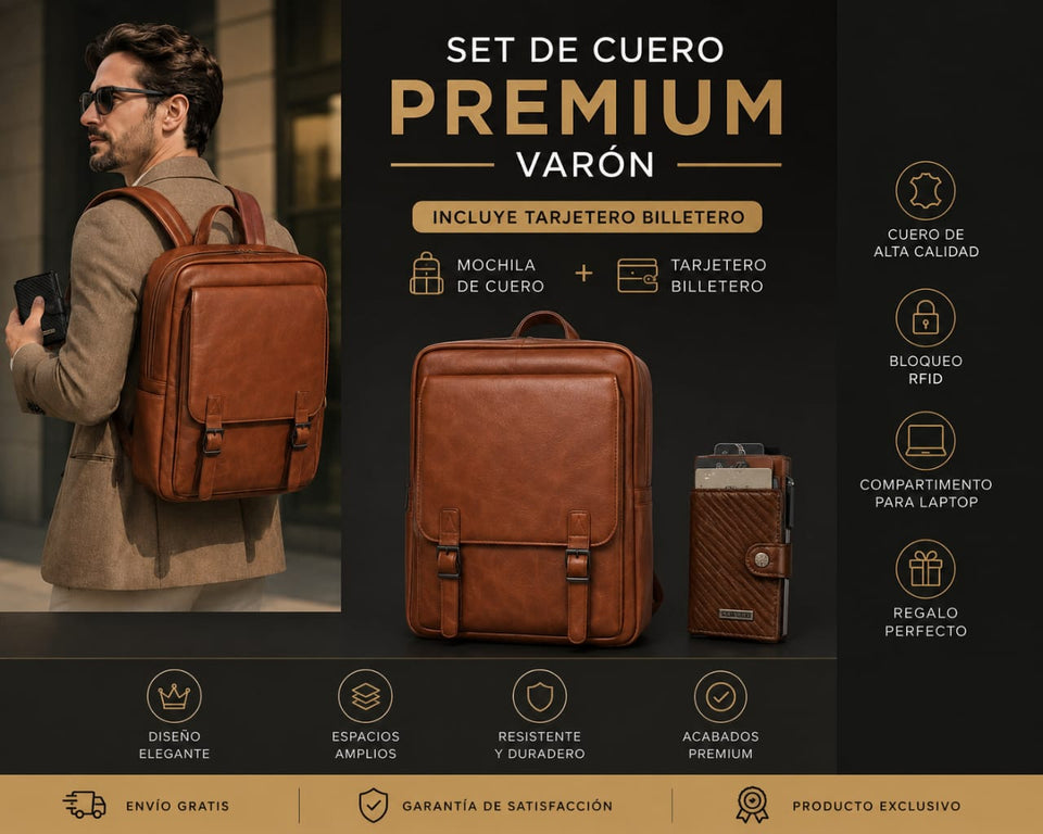 SET DE CUERO PREMIUM VARON